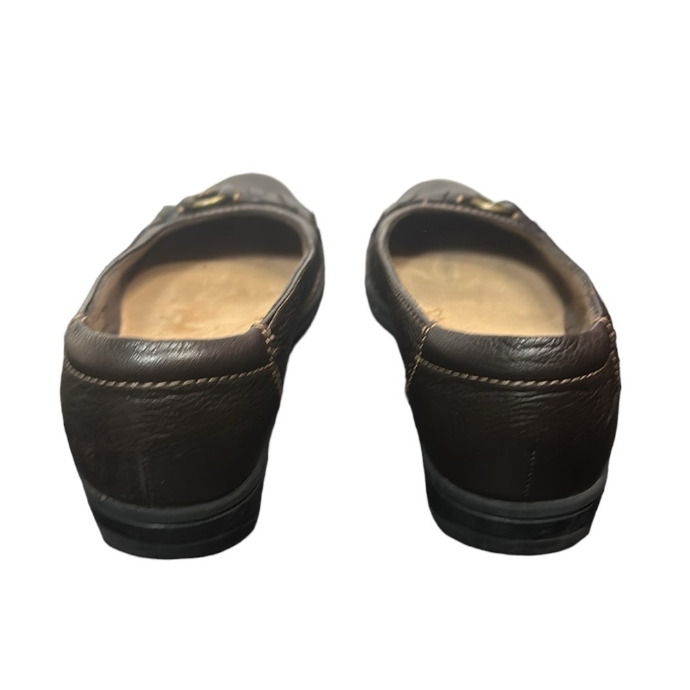 Clarks Collection Soft Cushion Brown Leather Slip-On Shows Size 9 - Picture 3 of 6